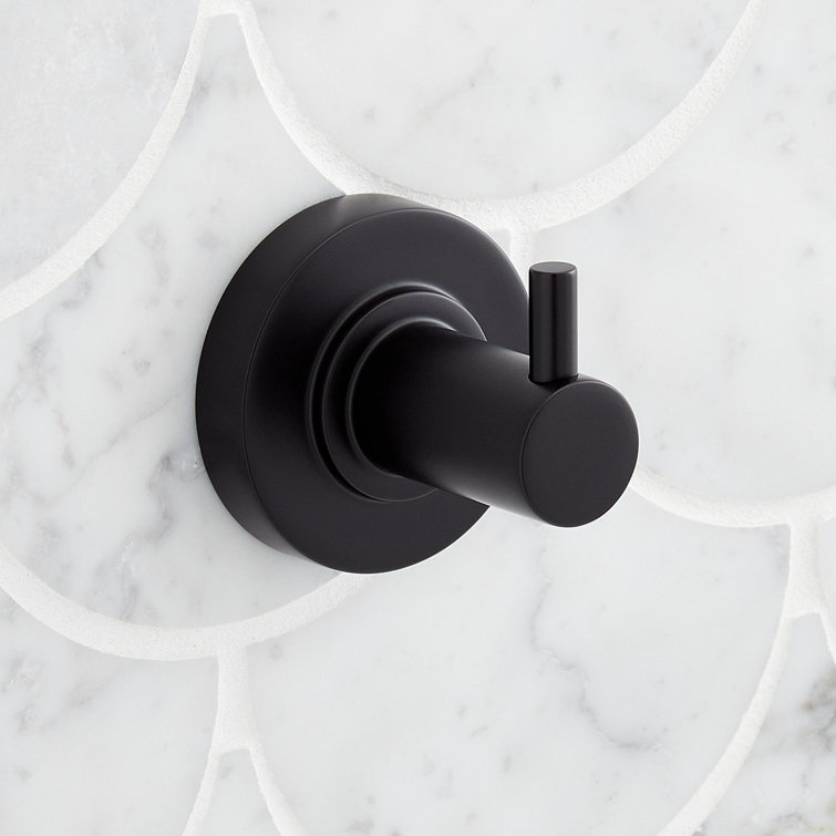 Matte Black Modern Metal Single Robe Hook