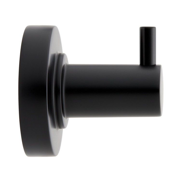 Matte Black Modern Metal Single Robe Hook