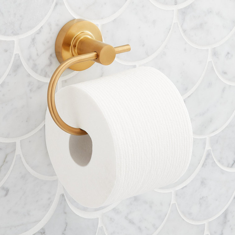 Brushed Gold Wall Mounted Euro Toilet Paper Holder