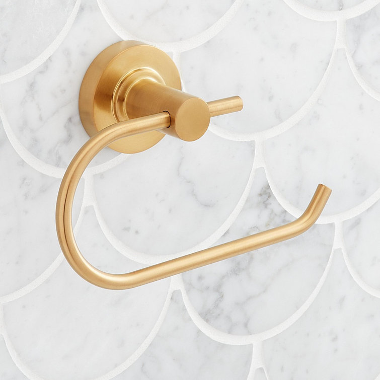 Brushed Gold Wall Mounted Euro Toilet Paper Holder