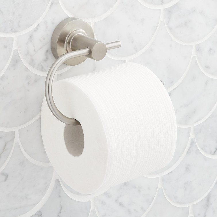 Lexia Brushed Nickel Wall Mounted Euro Toilet Paper Holder