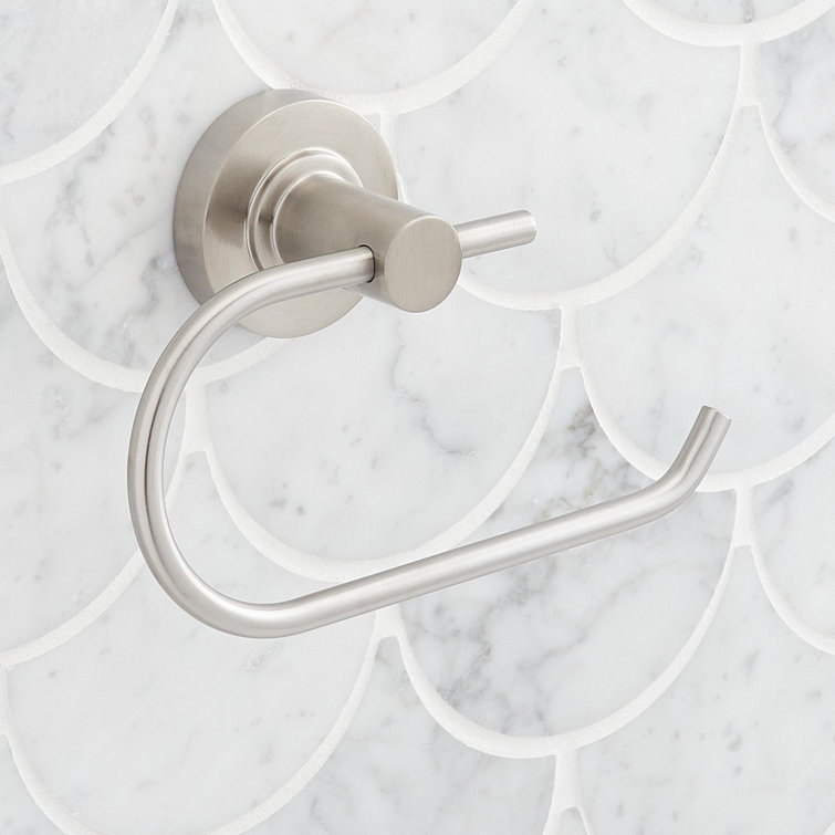 Lexia Brushed Nickel Wall Mounted Euro Toilet Paper Holder