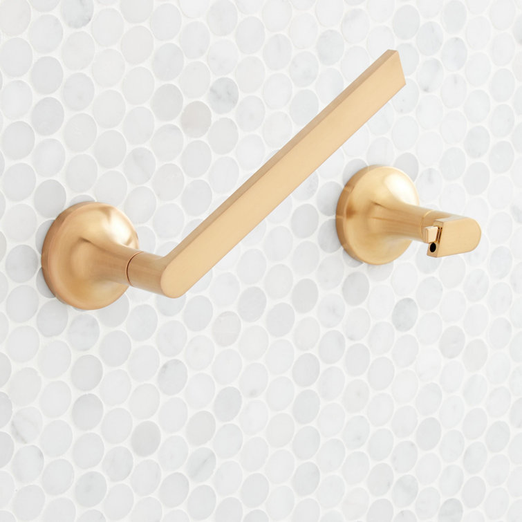 Gold Wall Mounted Pivoting Toilet Paper Holder