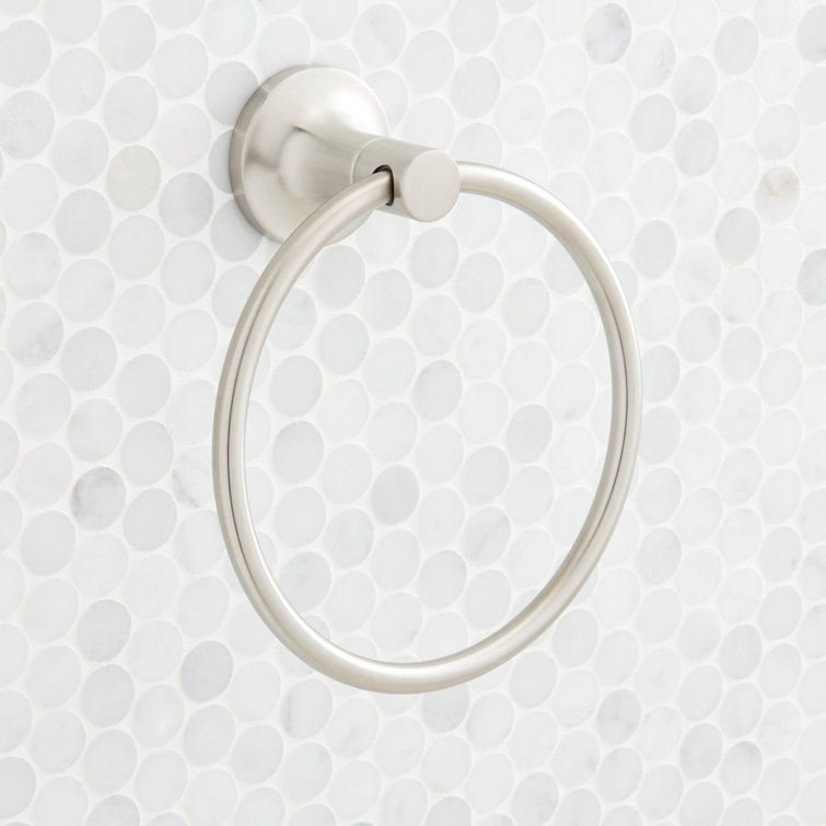 Brushed Nickel Round Wall Mounted Towel Ring