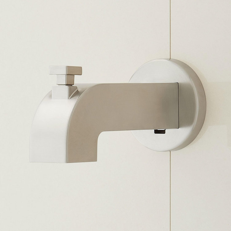 Brushed Nickel Tub Spout with Integrated Diverter