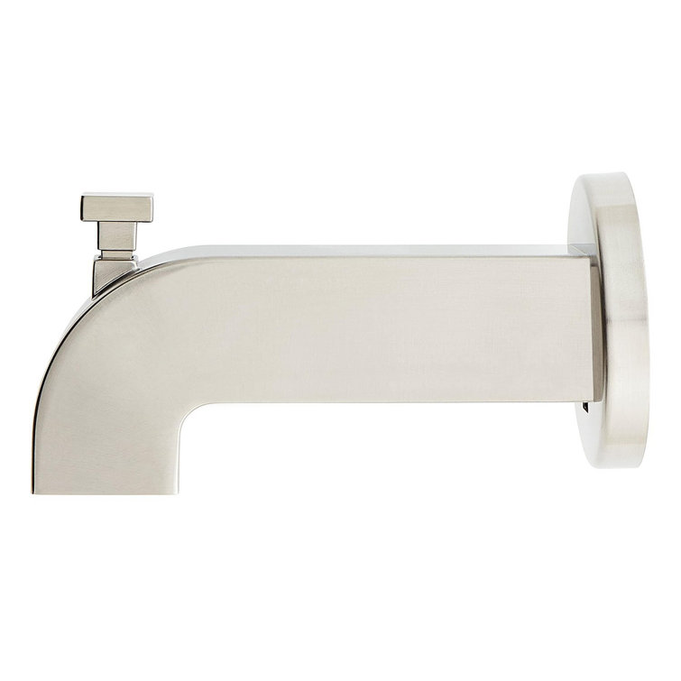 Brushed Nickel Tub Spout with Integrated Diverter
