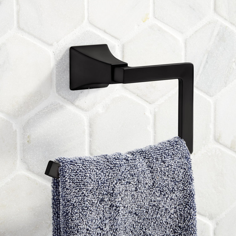 Vilamonte Matte Black Wall Mounted Modern Open Towel Ring