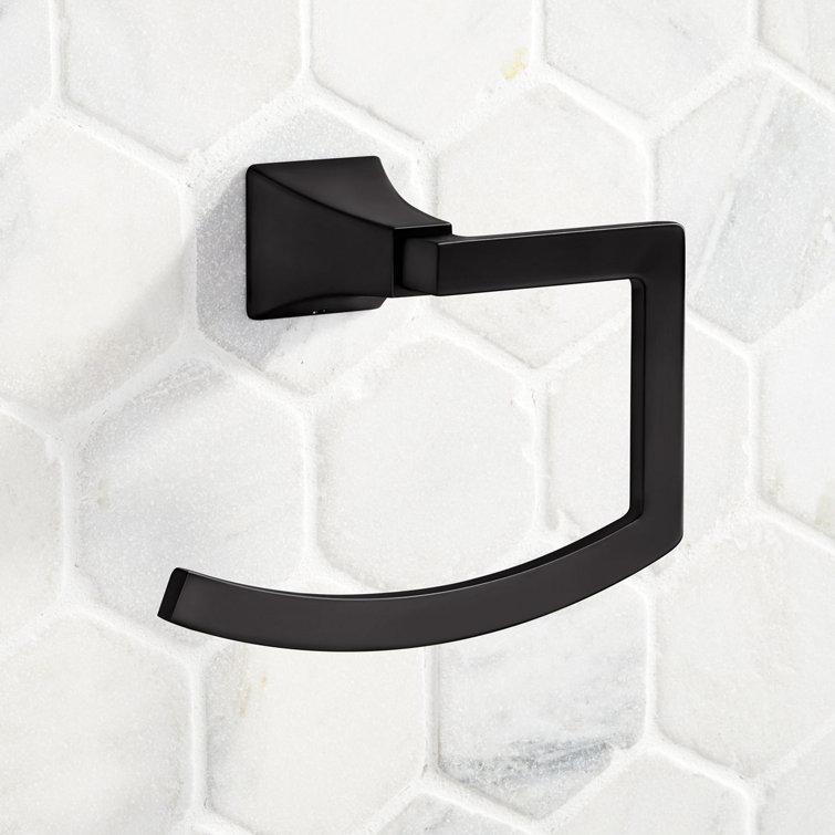 Vilamonte Matte Black Wall Mounted Modern Open Towel Ring