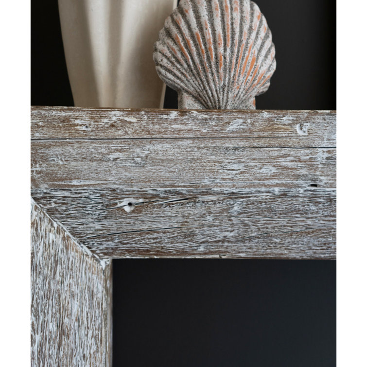 Whitewashed Brown Solid Wood Rectangular Console Table