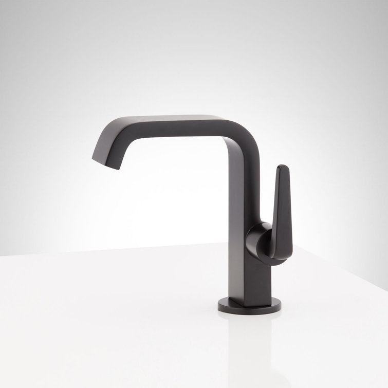 Matte Black Modern Single Hole Bathroom Faucet