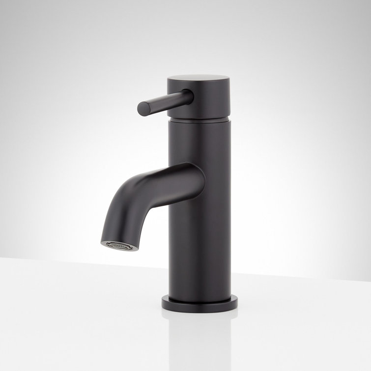 Matte Black Single Hole Bathroom Faucet with Lever Handle