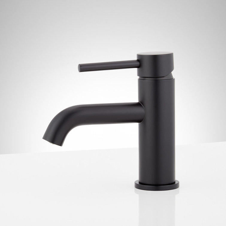 Matte Black Single Hole Bathroom Faucet with Lever Handle