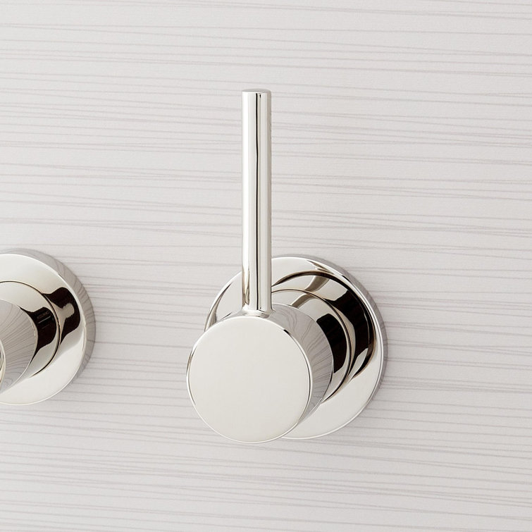 Polished Nickel Wall Mounted Modern Bathroom Faucet