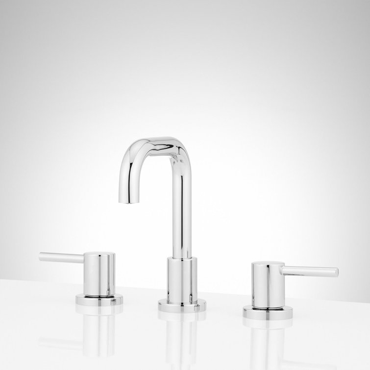 Lexia Chrome Modern Widespread Bathroom Faucet with Lever Handles