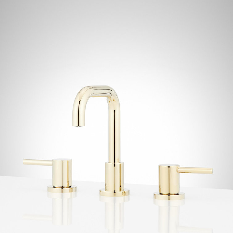 Polished Brass 1.2 GPM Widespread Bathroom Faucet with Lever Handles