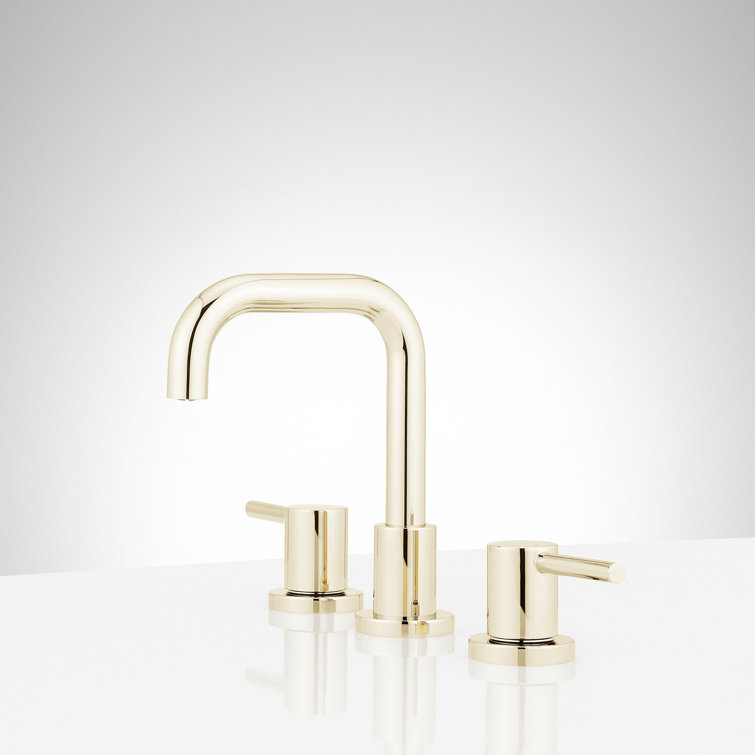 Polished Brass 1.2 GPM Widespread Bathroom Faucet with Lever Handles