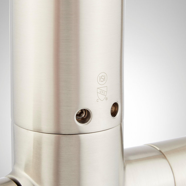 Brushed Nickel Floor Mounted Tub Filler Faucet with Hand Shower