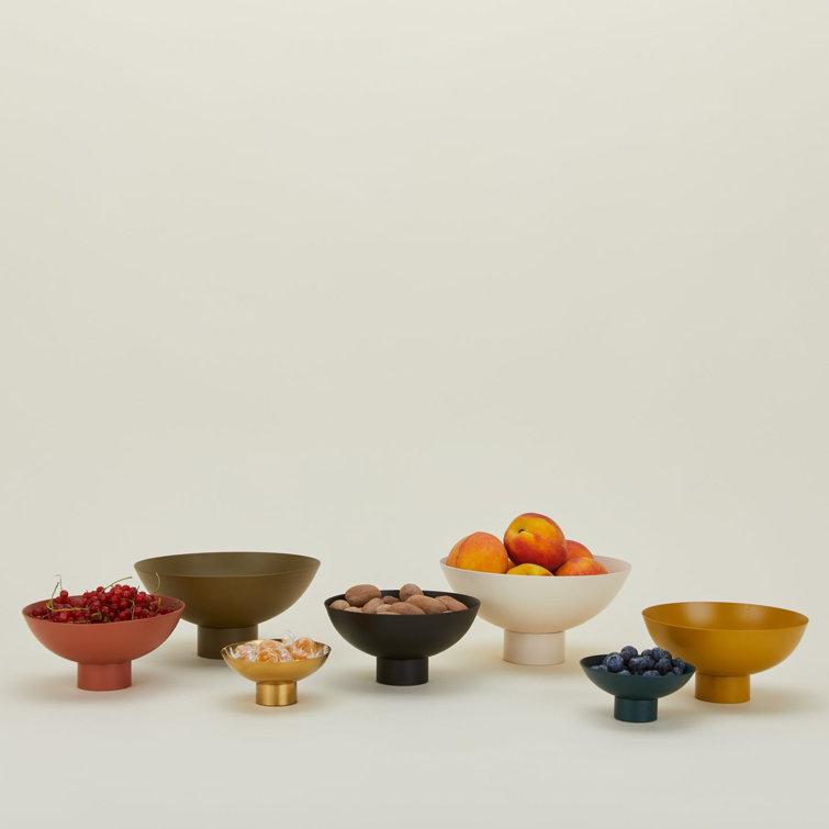 Ivory Small Powder-Coated Stainless Steel Footed Bowl