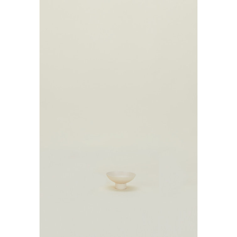 Ivory Small Powder-Coated Stainless Steel Footed Bowl