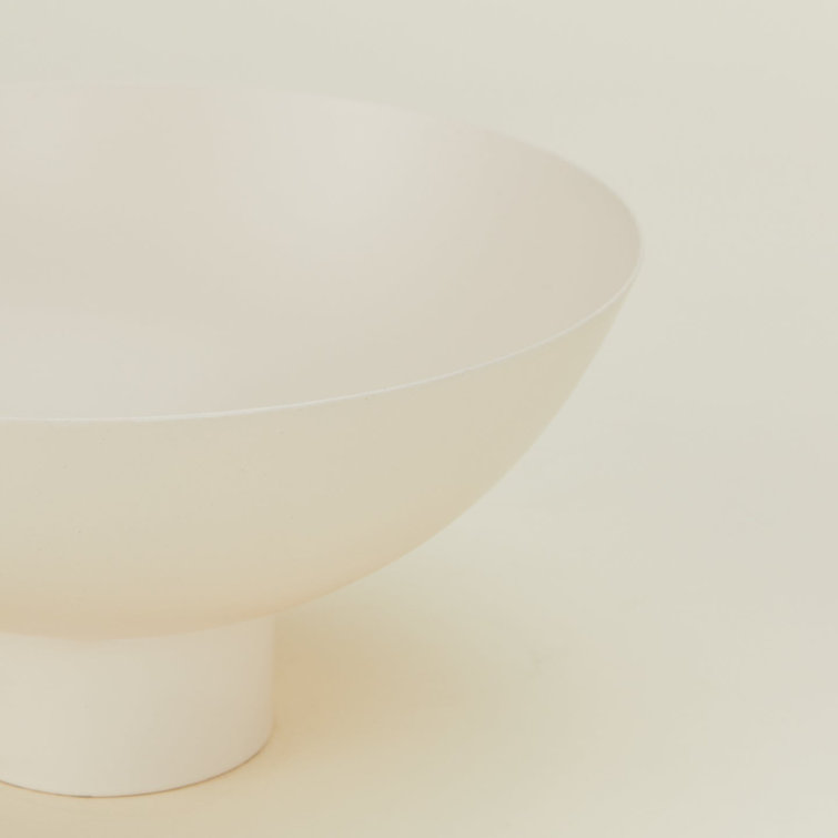 Ivory Small Powder-Coated Stainless Steel Footed Bowl