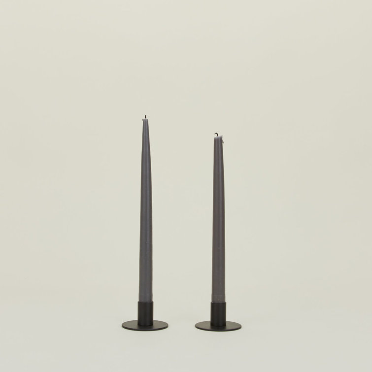 Minimalist Black Stainless Steel Candlestick Set of 2