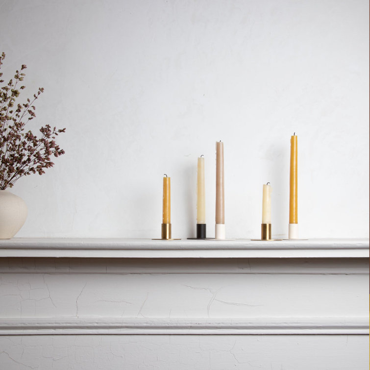 Olive Stainless Steel Minimalist Tabletop Candlestick Set