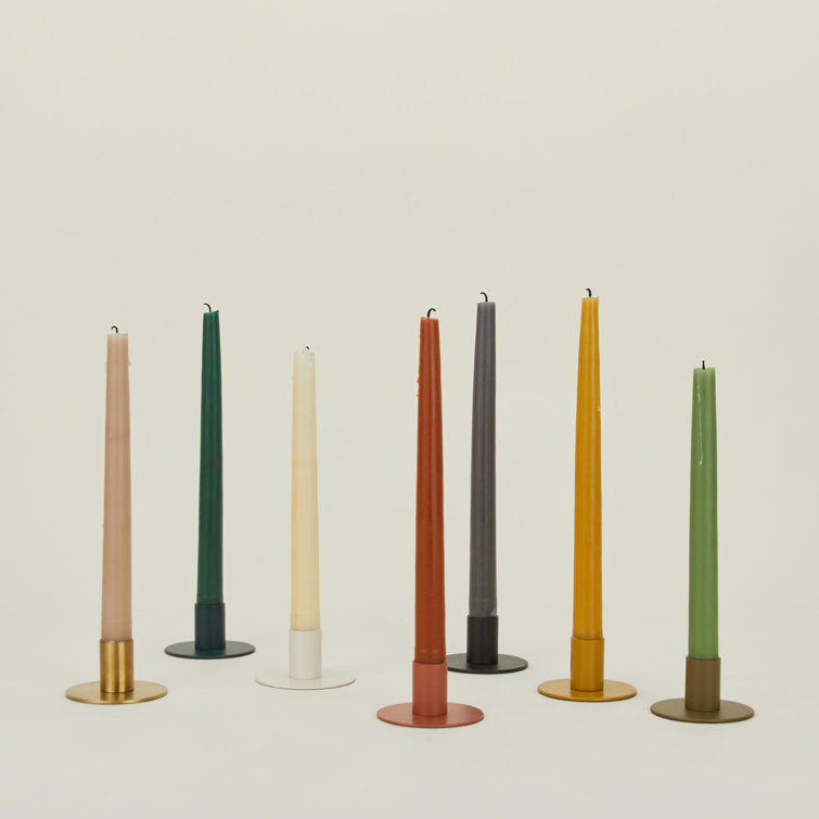 Mustard Stainless Steel Minimalist Candlestick Set of 2