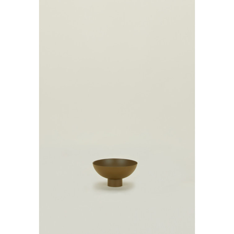 Medium Olive Stainless Steel Footed Bowl