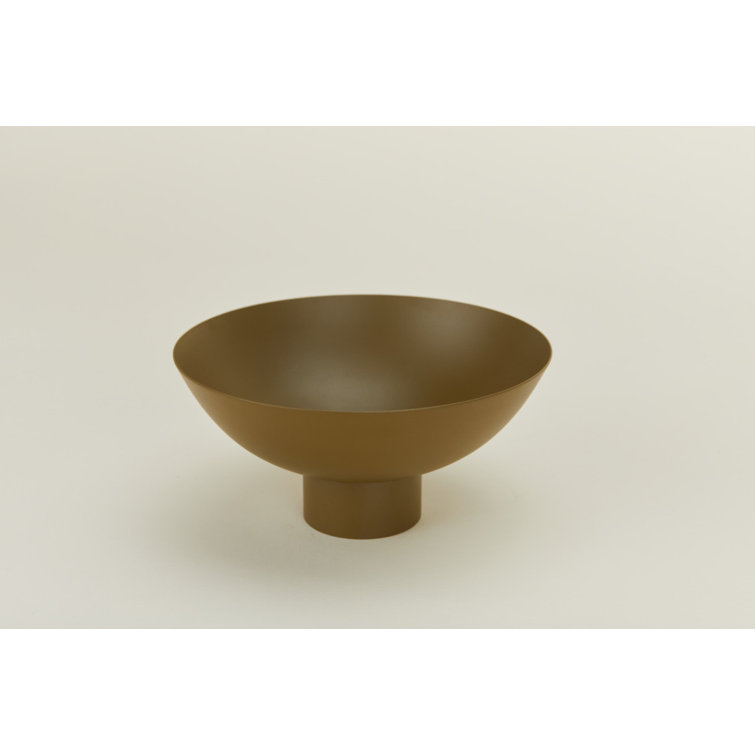 Medium Olive Stainless Steel Footed Bowl