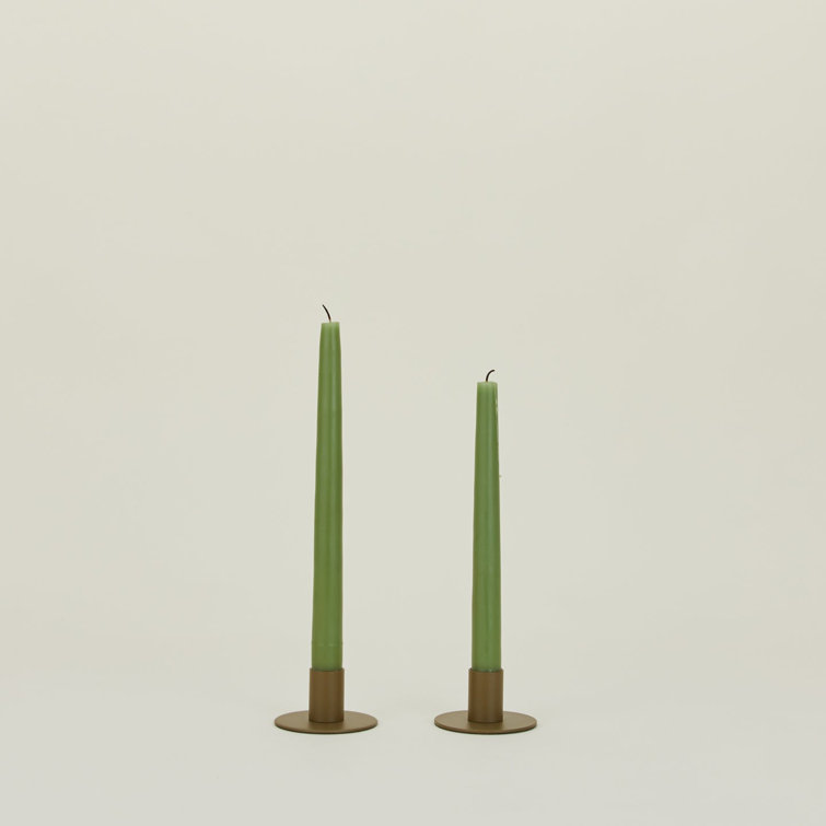 Olive Stainless Steel Minimalist Tabletop Candlestick Set