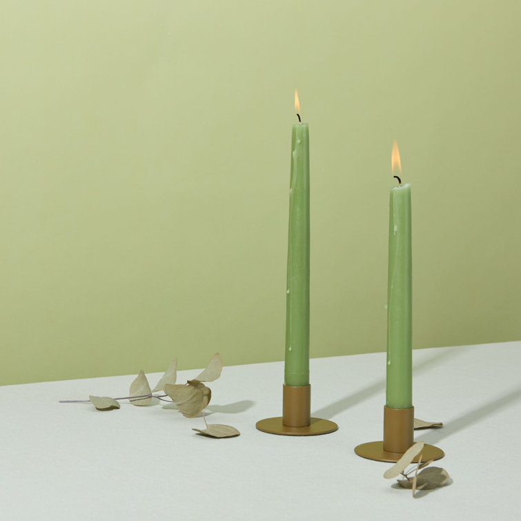Olive Stainless Steel Minimalist Tabletop Candlestick Set