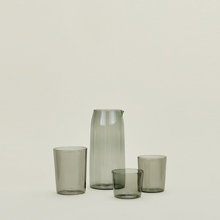 52oz Smoke Glass Pitcher with Retro Flair