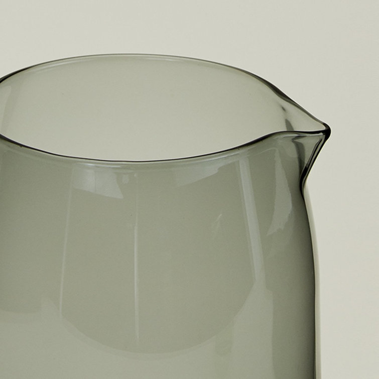 52oz Smoke Glass Pitcher with Retro Flair