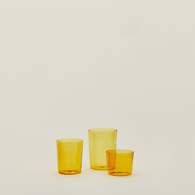 Amber Medium Glass Drinking Tumblers - Set of 4