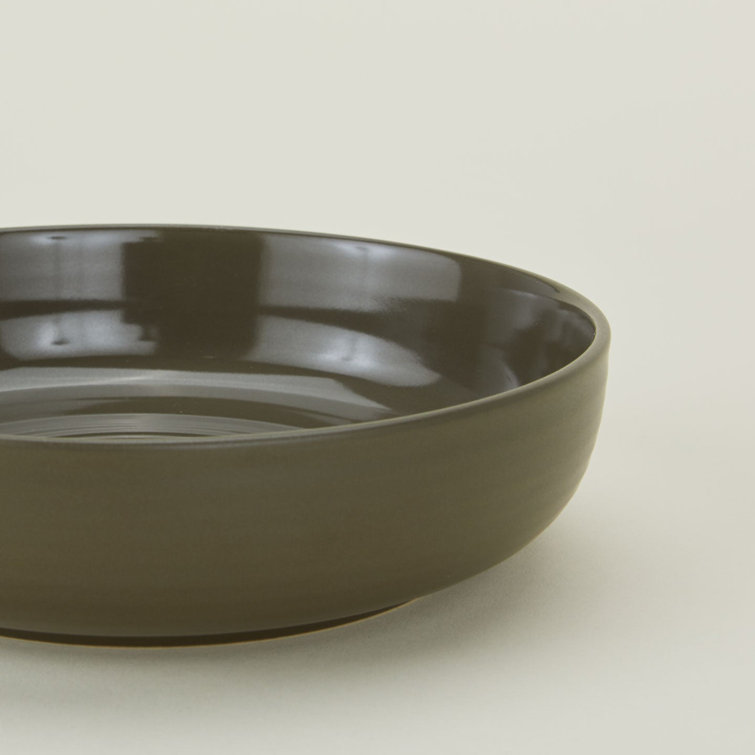 Olive Ceramic Microwave Safe Pasta Serving Bowls - Set of 4