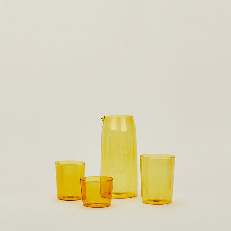 Amber Medium Glass Drinking Tumblers - Set of 4