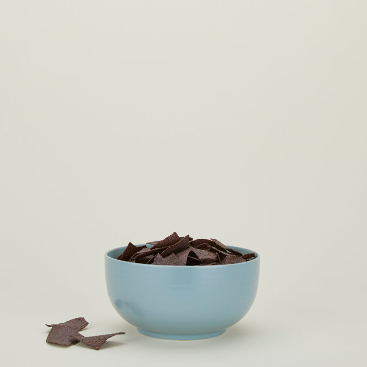 Sky Blue Ceramic Modern Serving Bowl