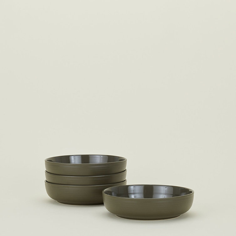 Olive Ceramic 16-Piece Dinnerware Set, Service for 4