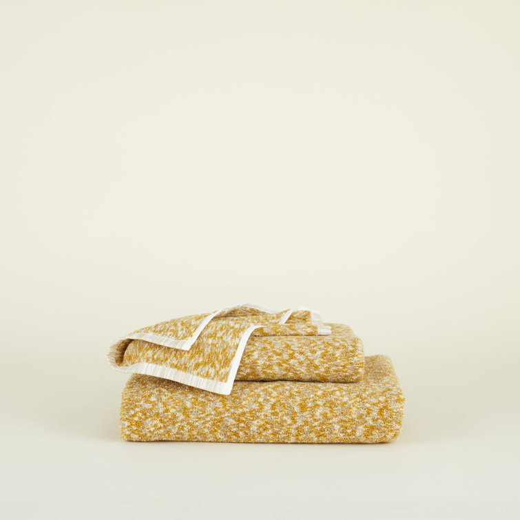 Mustard and Bronze Cotton Bath Washcloth