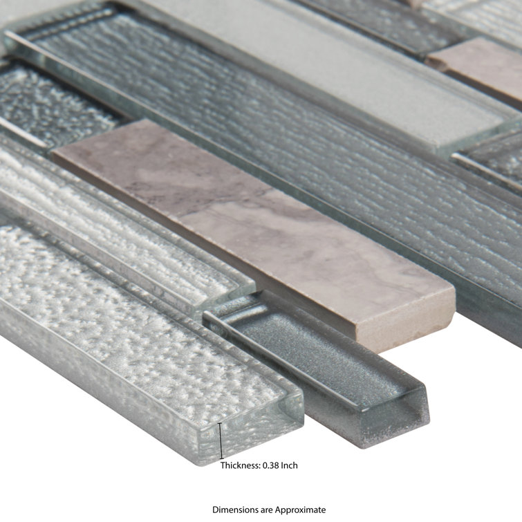 Smoky Alps Gray Porcelain and Glass Mosaic Wall Tile
