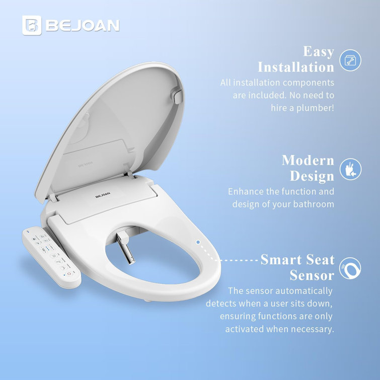 Bejoan Z1 White Elongated Heated Electric Bidet Toilet Seat