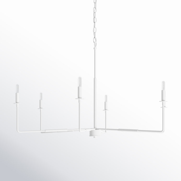 Bisque White 6-Light Transitional Metal Chandelier