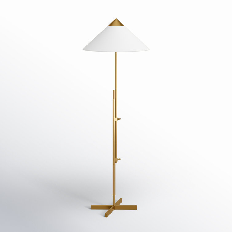 Franklin Adjustable Pharmacy Floor Lamp in Burnished Brass