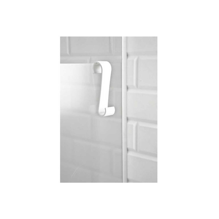 White Plastic S Hooks for Towel Bar, Large Size
