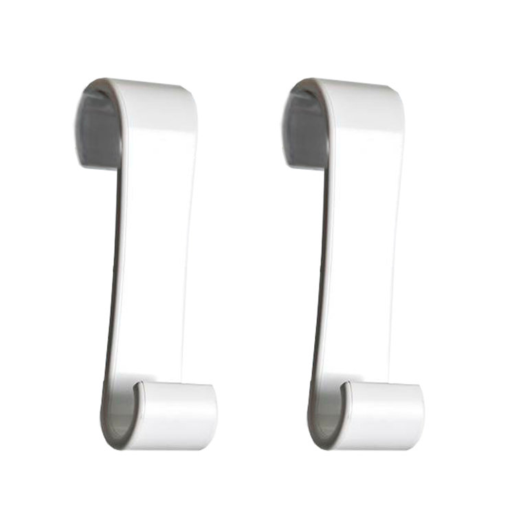 White Plastic S Hooks for Towel Bar, Large Size