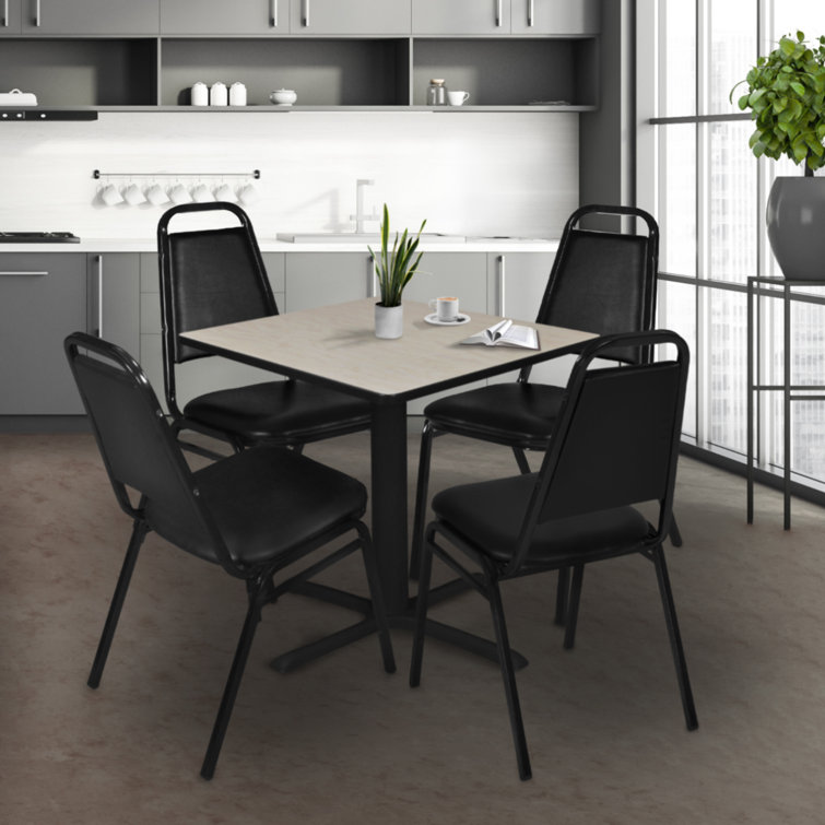 Maple and Steel 36" Square Dining Table