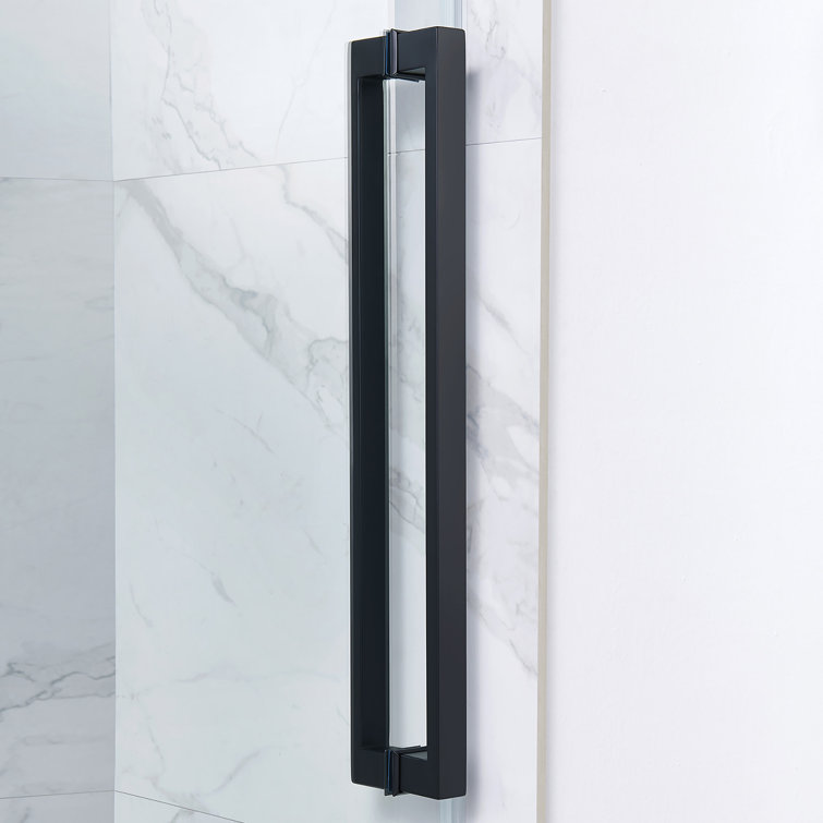 Matte Black 32" x 48" Frameless Glass Shower Kit
