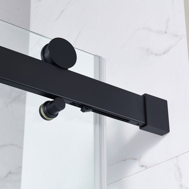 Matte Black 32" x 48" Frameless Glass Shower Kit
