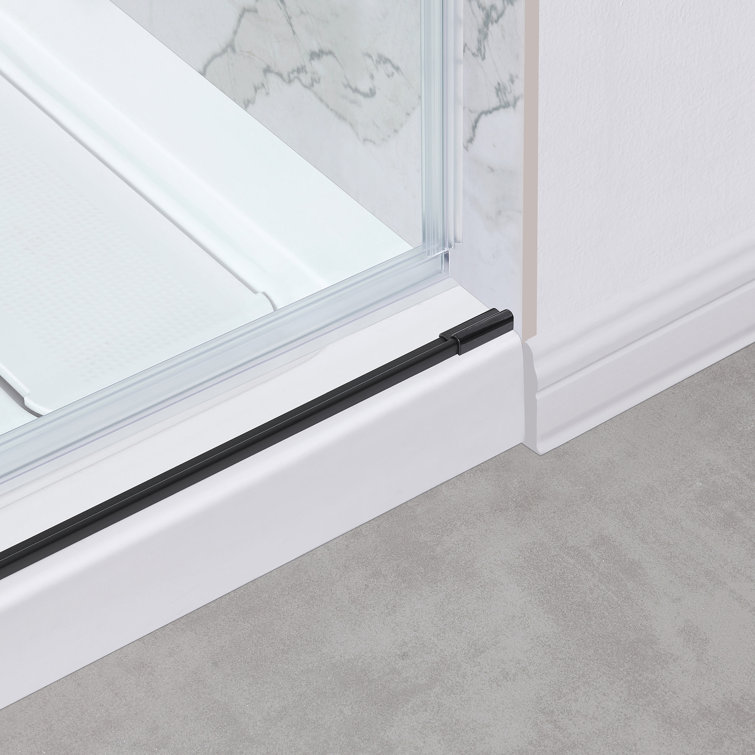 Matte Black 32" x 48" Frameless Glass Shower Kit