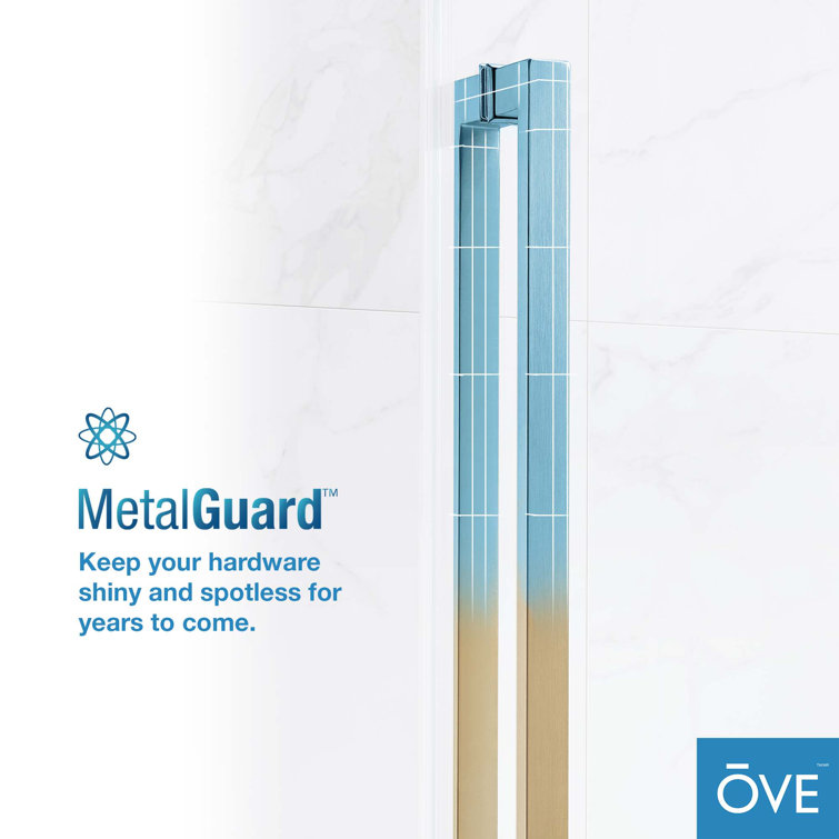 Bel Gold Frameless Sliding Shower Door with Clear Glass
